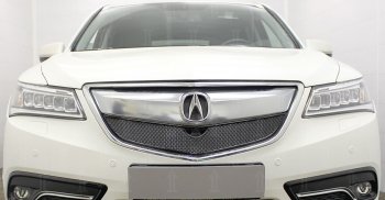 4 299 р. Защитная сетка решетки радиатора Стрелка 11 Премиум (алюминий) Acura MDX YD3 дорестайлинг (2013-2016) (Цвет: черный)  с доставкой в г. Набережные‑Челны. Увеличить фотографию 2