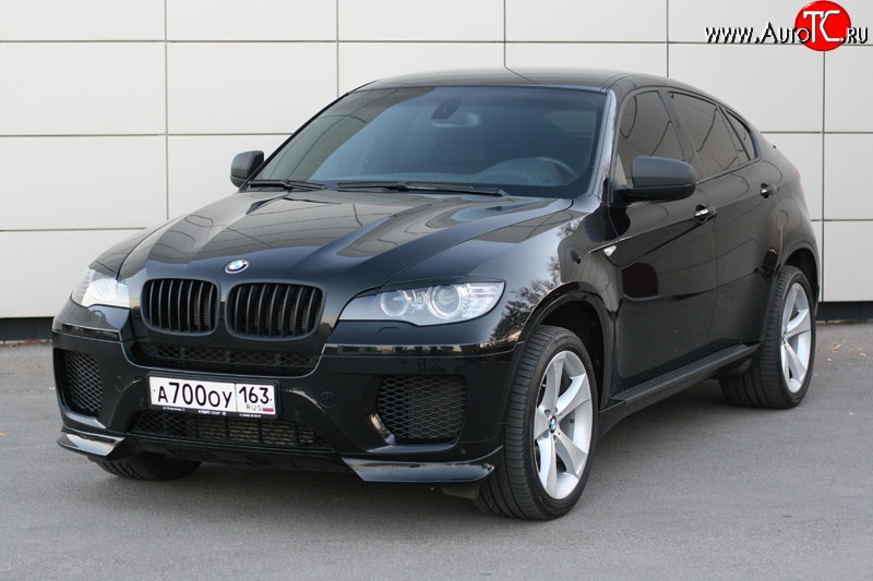 4 749 р. Накладки Global-Tuning на передний бампер автомобиля  BMW X6  E71 (2008-2014) дорестайлинг, рестайлинг (Неокрашенная)  с доставкой в г. Набережные‑Челны