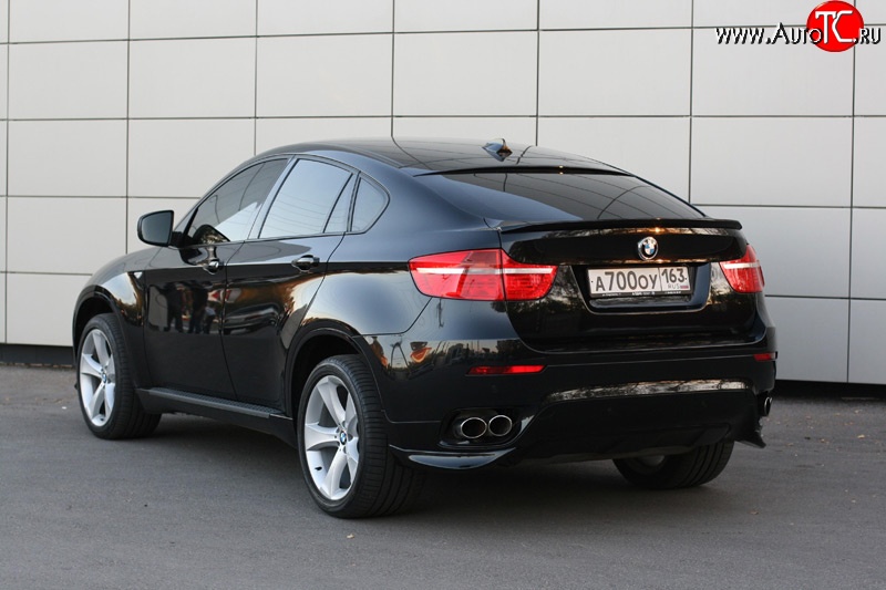 4 749 р. Накладки Global-Tuning на задний бампер автомобиля  BMW X6  E71 (2008-2014) дорестайлинг, рестайлинг (Неокрашенные)  с доставкой в г. Набережные‑Челны