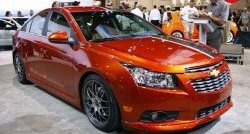 4 199 р. Пороги накладки Z-Line Chevrolet Cruze J300 седан рестайлинг (2012-2015) (Неокрашенные)  с доставкой в г. Набережные‑Челны. Увеличить фотографию 3