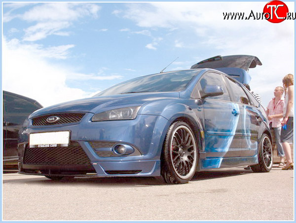 4 999 р. Накладка переднего стайлингового (кабри) бампера Sport  Ford Focus  2 (2004-2008)  седан дорестайлинг, хэтчбэк 3 дв. дорестайлинг, хэтчбэк 5 дв. дорестайлинг (Неокрашенная)  с доставкой в г. Набережные‑Челны