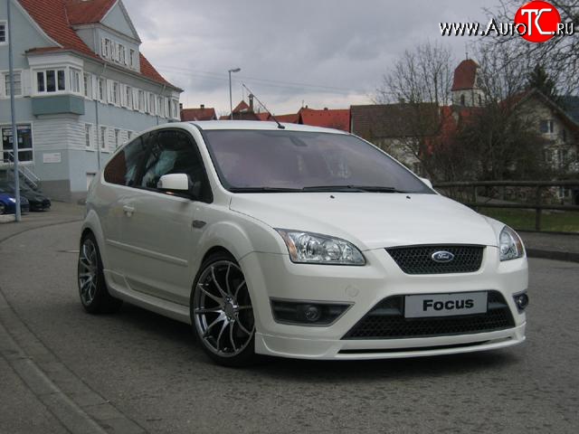 4 999 р. Накладка переднего бампера ST Sport Ford Focus 2  седан дорестайлинг (2004-2008) (Неокрашенная)  с доставкой в г. Набережные‑Челны