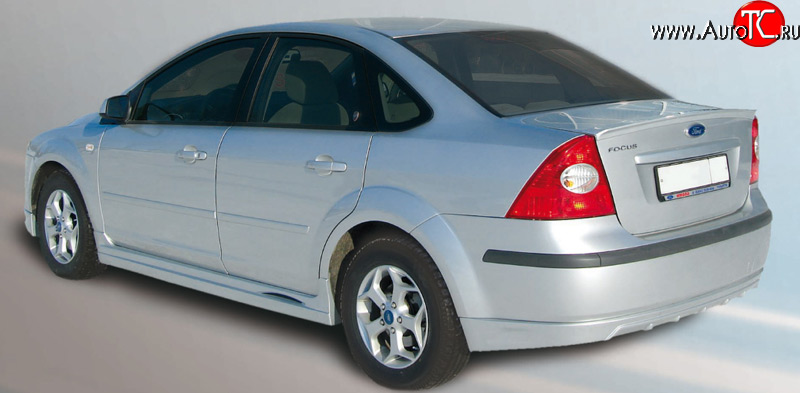 4 999 р. Накладка заднего бампера FT Ford Focus 2  седан дорестайлинг (2004-2008) (Неокрашенная)  с доставкой в г. Набережные‑Челны