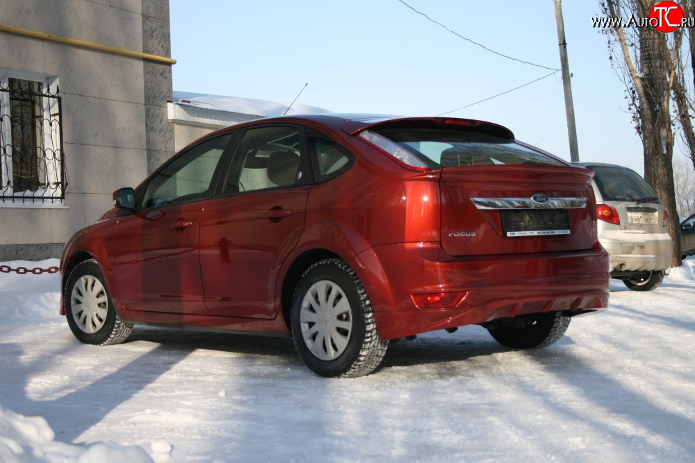 1 699 р. Накладка заднего бампера AutoTC Ford Focus 2 хэтчбэк 3 дв. рестайлинг (2007-2011) (Неокрашенная)  с доставкой в г. Набережные‑Челны