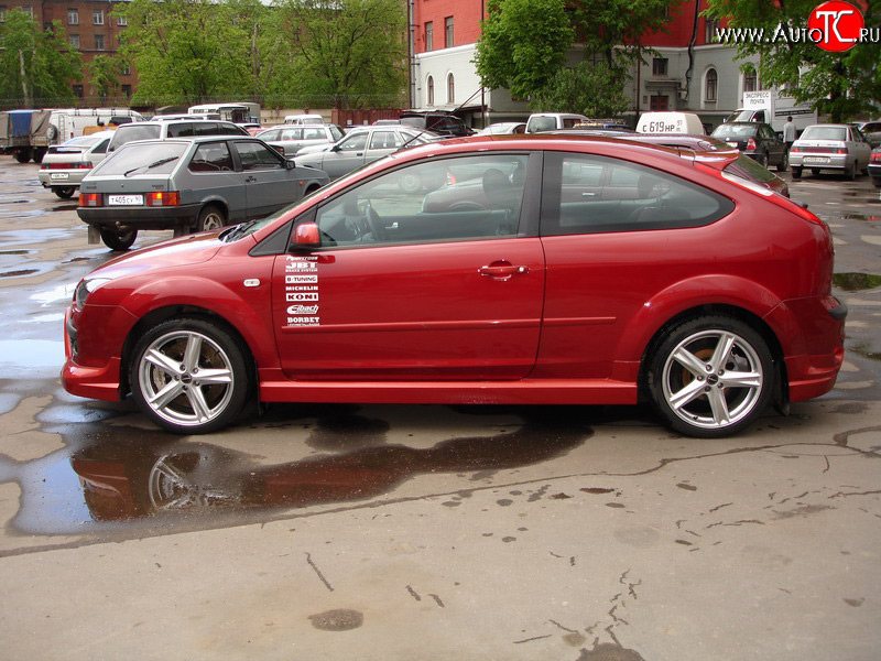 2 679 р. Пороги накладки Снайпер Ford Focus 2 хэтчбэк 3 дв. дорестайлинг (2004-2007) (Неокрашенные)  с доставкой в г. Набережные‑Челны