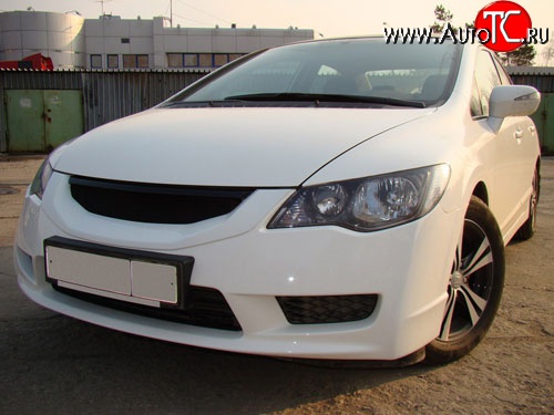 4 599 р. Решётка радиатора Mugen Style  Honda Civic  FD (2009-2011) седан рестайлинг (Неокрашенная)  с доставкой в г. Набережные‑Челны