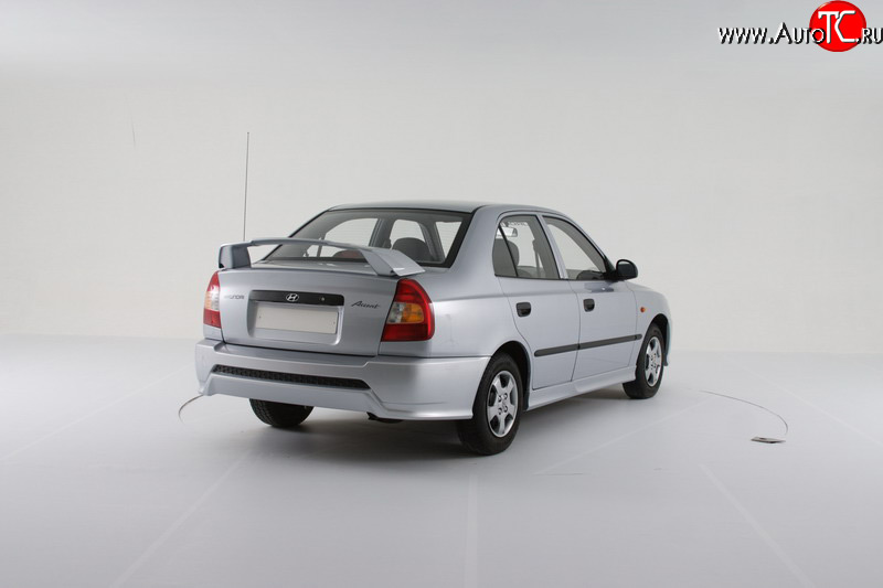 2 049 р. Пороги накладки Классик Hyundai Accent седан ТагАЗ (2001-2012) (Неокрашенные)  с доставкой в г. Набережные‑Челны