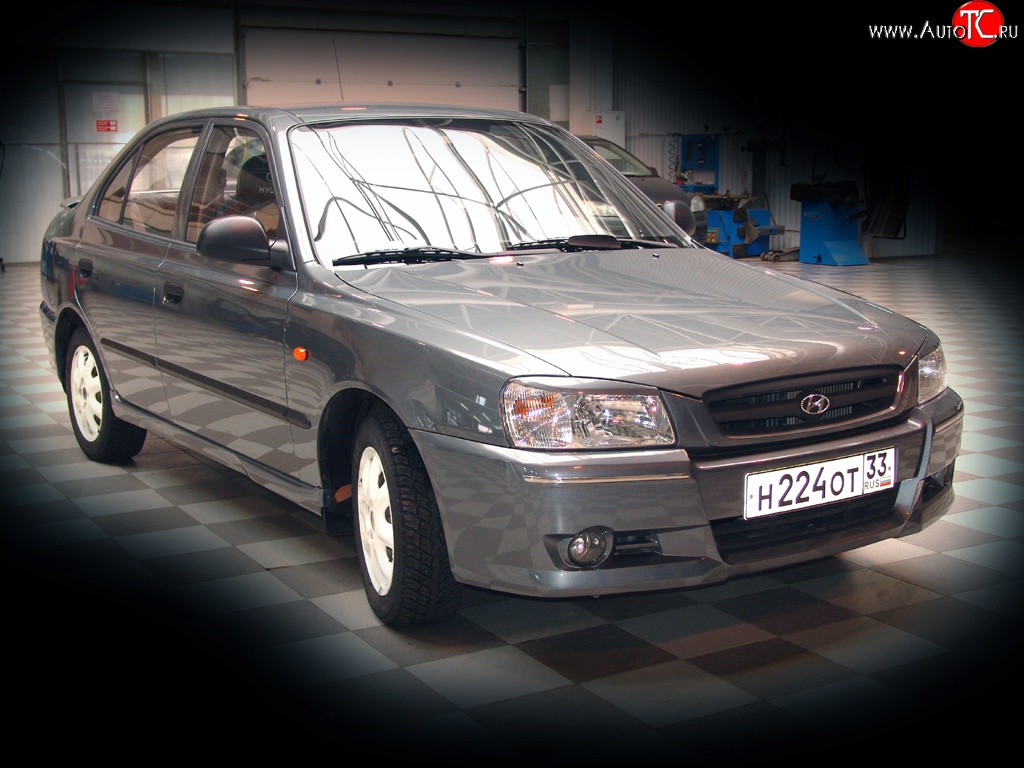 459 р. Реснички E-Sport Hyundai Accent седан ТагАЗ (2001-2012) (Неокрашенные)  с доставкой в г. Набережные‑Челны