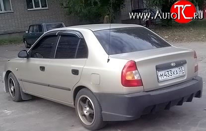 7 499 р. Задний бампер ATH New Hyundai Accent седан ТагАЗ (2001-2012) (Неокрашенный)  с доставкой в г. Набережные‑Челны