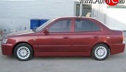 2 549 р. Пороги накладки ATH-classic Hyundai Accent седан ТагАЗ (2001-2012) (Неокрашенные)  с доставкой в г. Набережные‑Челны. Увеличить фотографию 4