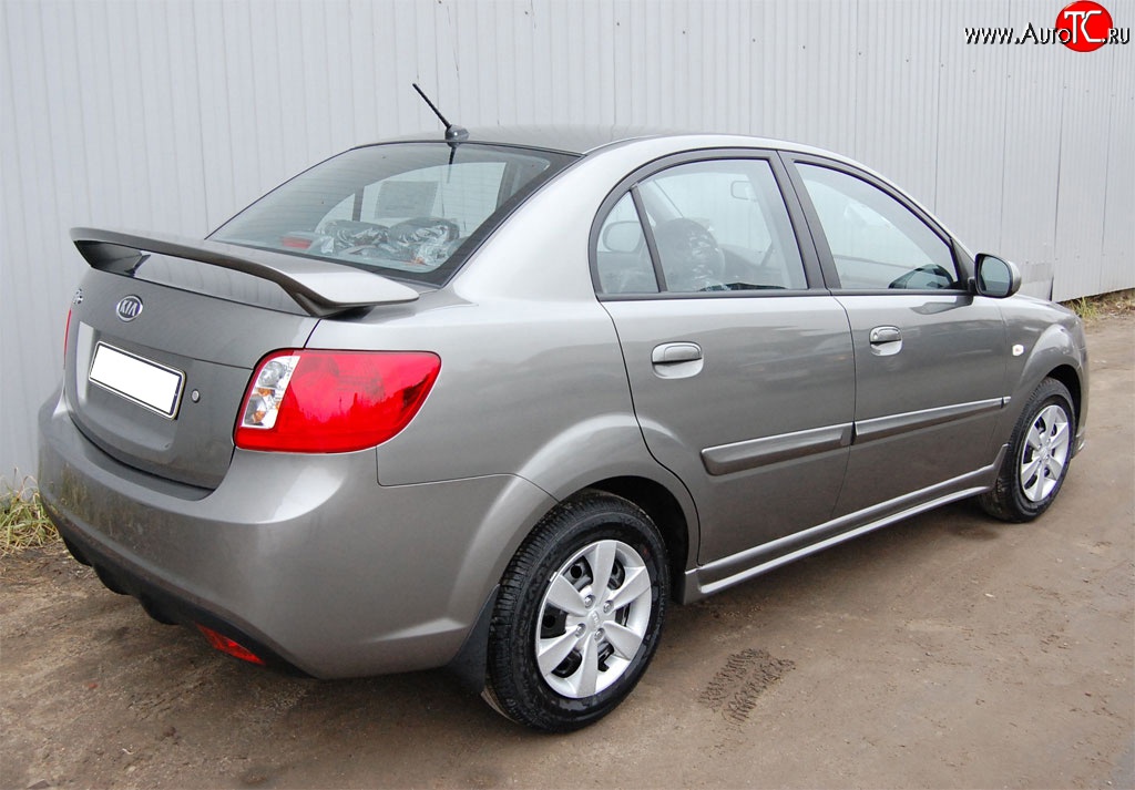 5 799 р. Спойлер GT Dynamics KIA Rio 2 JB дорестайлинг седан (2005-2009) (Неокрашенный)  с доставкой в г. Набережные‑Челны