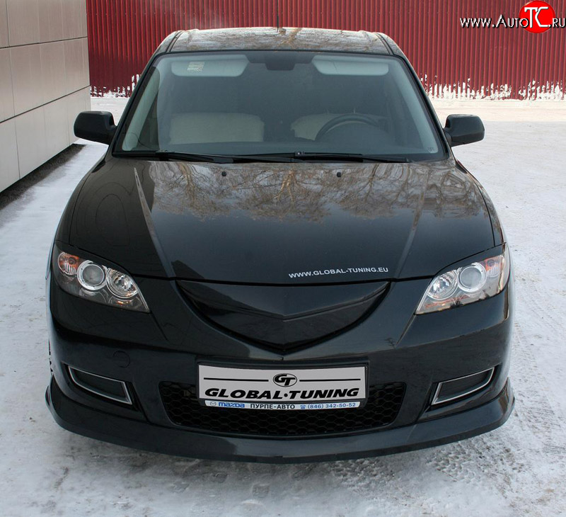 4 849 р. Накладка переднего бампера Global-Tuning Mazda 3/Axela BK дорестайлинг седан (2003-2006) (Неокрашенная)  с доставкой в г. Набережные‑Челны