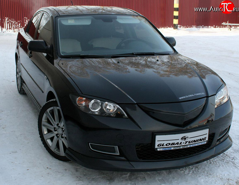 729 р. Реснички на фары Global-Tuning Mazda 3/Axela BK дорестайлинг седан (2003-2006) (Неокрашенные)  с доставкой в г. Набережные‑Челны