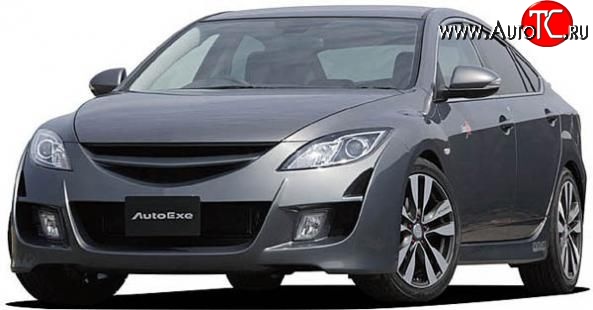 6 649 р. Передний бампер AutoExq Mazda 6 GH дорестайлинг седан (2007-2010) (Неокрашенный)  с доставкой в г. Набережные‑Челны