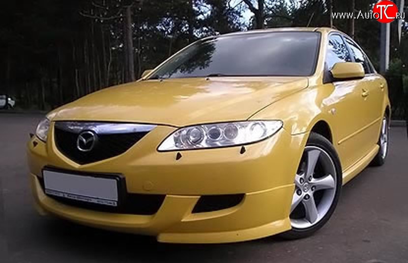 7 349 р. Накладка переднего бампера AERO Mazda 6 GG седан дорестайлинг (2002-2005) (Неокрашенная)  с доставкой в г. Набережные‑Челны