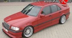 3 599 р. Пороги накладки Rieger Mercedes-Benz C-Class W202 дорестайлинг седан (1993-1997)  с доставкой в г. Набережные‑Челны. Увеличить фотографию 1