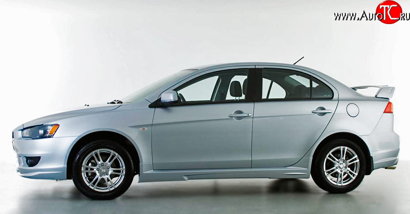 3 599 р. Пороги накладки Elegance Mitsubishi Lancer 10 хэтчбэк дорестайлинг (2007-2010) (Неокрашенные)  с доставкой в г. Набережные‑Челны