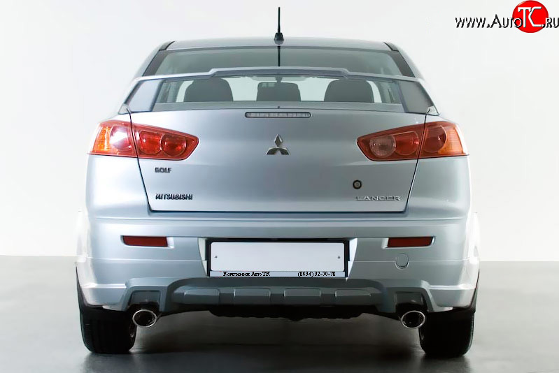 3 599 р. Накладка заднего бампера Elegance Mitsubishi Lancer CY седан дорестайлинг (2007-2010) (Неокрашенная)  с доставкой в г. Набережные‑Челны