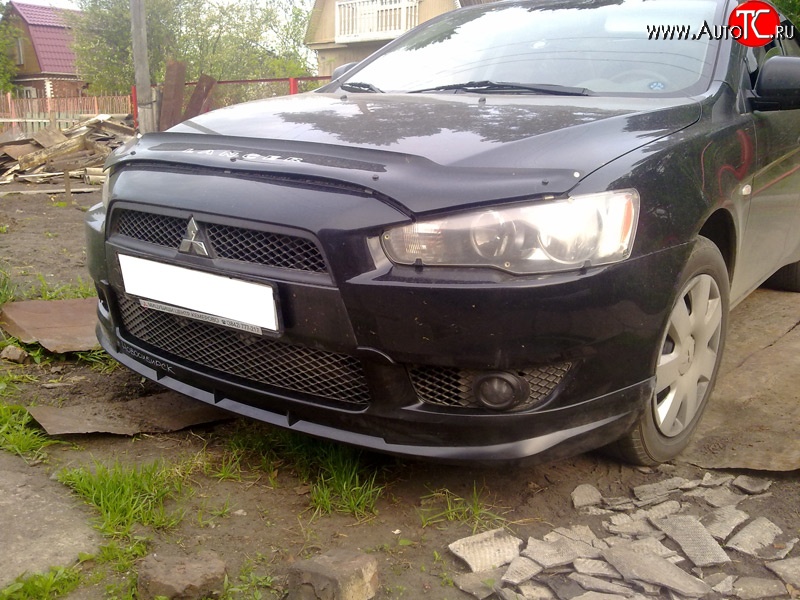 3 599 р. Накладка переднего бампера Elegance Mitsubishi Lancer 10 седан дорестайлинг (2007-2010) (Неокрашенная)  с доставкой в г. Набережные‑Челны