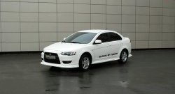 4 749 р. Пороги накладки Global-Tuning Mitsubishi Lancer 10 хэтчбэк дорестайлинг (2007-2010) (Неокрашенные)  с доставкой в г. Набережные‑Челны. Увеличить фотографию 2