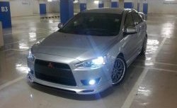 4 849 р. Накладка Zodiak на передний бампер Mitsubishi Lancer 10 седан дорестайлинг (2007-2010) (Неокрашенная)  с доставкой в г. Набережные‑Челны. Увеличить фотографию 6