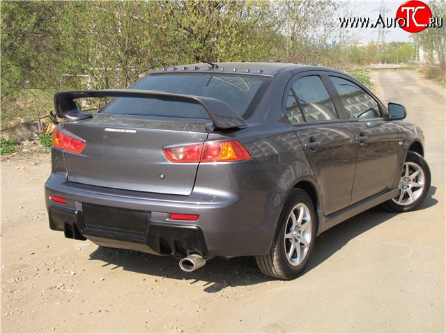 5 399 р. Накладка Evo на задний бампер Mitsubishi Lancer CY седан дорестайлинг (2007-2010) (Неокрашенная)  с доставкой в г. Набережные‑Челны