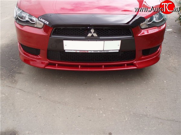 899 р. Вставка переднего бампера (зубатка) Evo Mitsubishi Lancer 10 CY седан рестайлинг (2011-2017) (Неокрашенная)  с доставкой в г. Набережные‑Челны