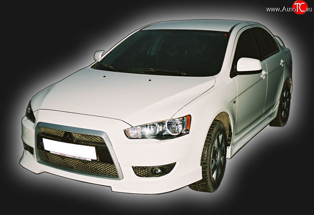 4 249 р. Накладка переднего бампера GT Dynamics Mitsubishi Lancer 10 седан дорестайлинг (2007-2010) (Неокрашенная)  с доставкой в г. Набережные‑Челны