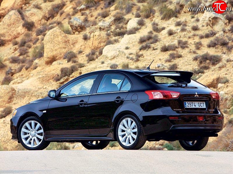 5 399 р. Верхний спойлер Sport 5D (хетчбек) Mitsubishi Lancer 10 хэтчбэк дорестайлинг (2007-2010) (Неокрашенный)  с доставкой в г. Набережные‑Челны