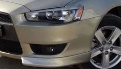 3 099 р. Клыки Evo на передний бампер автомобиля Mitsubishi Lancer 10 седан дорестайлинг (2007-2010) (Неокрашенные)  с доставкой в г. Набережные‑Челны. Увеличить фотографию 2