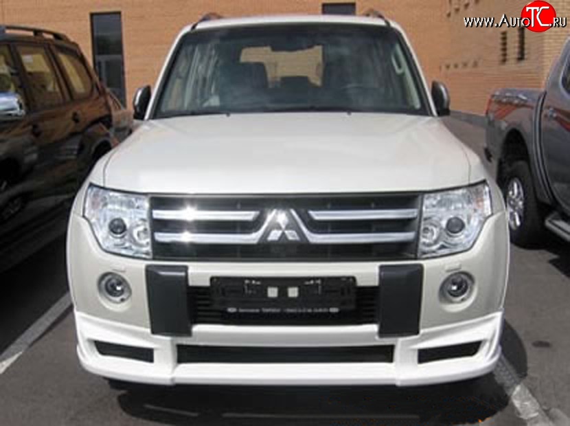 10 599 р. Накладка переднего бампера Sport Mitsubishi Pajero 4 V90 дорестайлинг (2006-2011) (Неокрашенная)  с доставкой в г. Набережные‑Челны