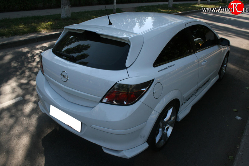 699 р. Комплект накладок задних фонарей Global Tuning  Opel Astra  H GTC (2004-2011) хэтчбек 3 дв. дорестайлинг, хэтчбек 3 дв. рестайлинг (Неокрашенные)  с доставкой в г. Набережные‑Челны