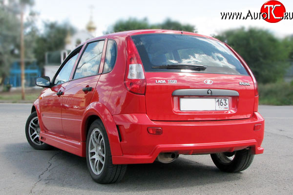 8 929 р. Задний бампер TMS-GTI Лада Калина 1119 хэтчбек (2004-2013) (Неокрашенный)  с доставкой в г. Набережные‑Челны