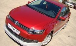 5 749 р. Накладка Racing на передний бампер Volkswagen Polo 5 седан дорестайлинг (2009-2015) (Неокрашенная)  с доставкой в г. Набережные‑Челны. Увеличить фотографию 2