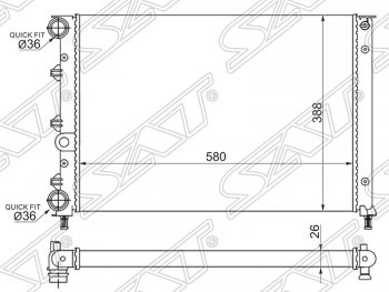 10 599 р. Радиатор двигателя SAT (пластинчатый, 1.6 / 2.0, МКПП) Alfa Romeo 147 937A дорестайлинг, хэтчбэк 3 дв. (2000-2004)  с доставкой в г. Набережные‑Челны. Увеличить фотографию 1