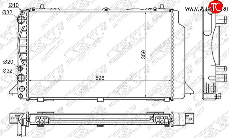 7 299 р. Радиатор двигателя SAT (пластинчатый) Audi 80 B4 седан (1992-1996)  с доставкой в г. Набережные‑Челны