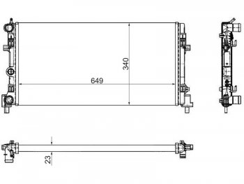 Радиатор двигателя SAT (трубчатый, МКПП/АКПП) Seat Ibiza 6J хэтчбэк 5 дв. доресталийнг (2008-2012)