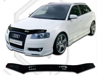 Дефлектор капота CA-Plastiс Audi (Ауди) A3 (А3) ( 8P1 хэтчбэк 3 дв.,  8PA хэтчбэк 5 дв.) (2004-2008) 8P1 хэтчбэк 3 дв., 8PA хэтчбэк 5 дв. 1-ый рестайлинг, 1-ый рестайлинг