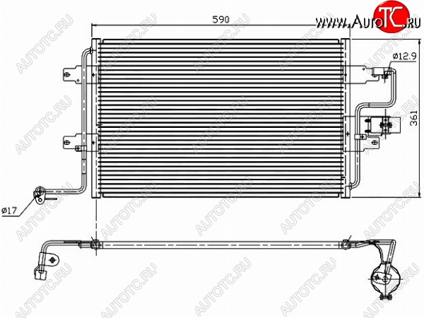 6 449 р. Радиатор кондиционера SAT  Audi A3 (8LA хэтчбэк 5 дв.,  8L1 хэтчбэк 3 дв.), TT (8N), Skoda Octavia (Tour A4 1U2,  Tour A4 1U5), Volkswagen Bora, Golf (4), Jetta (A4)  с доставкой в г. Набережные‑Челны