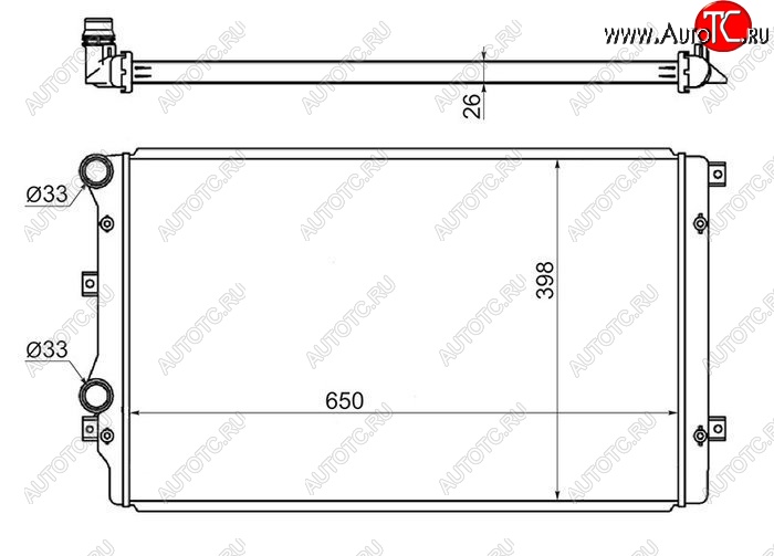 6 699 р. Радиатор двигателя SAT (пластинчатый, Китай) Volkswagen Touran 1T дорестайлинг минивэн (2003-2006)  с доставкой в г. Набережные‑Челны