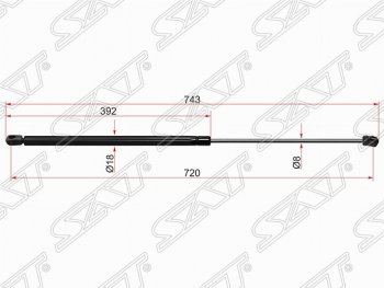 Упор капота SAT (газовый) Audi A6 C6 дорестайлинг, универсал (2004-2008)