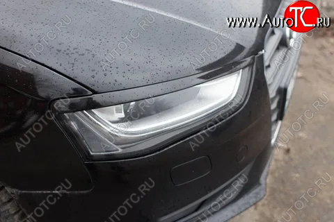 1 139 р. Реснички на фары KURAJ  Audi A4  B8 (2007-2011) дорестайлинг, седан (Неокрашенные)  с доставкой в г. Набережные‑Челны