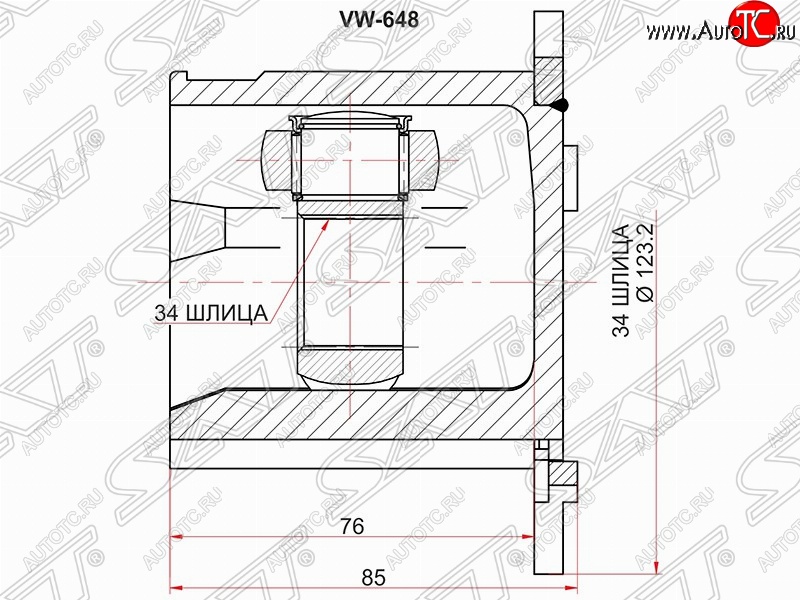 3 399 р. Шрус SAT (внутренний)  Audi A4 ( B6,  B7) - A8  D3  с доставкой в г. Набережные‑Челны