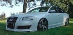 Накладка на передний бампер CT Audi A6 C6 дорестайлинг, универсал (2004-2008)