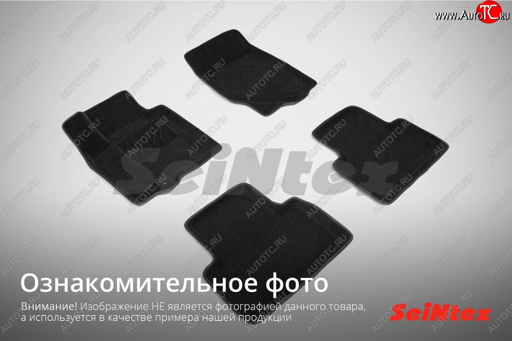 5 699 р. Износостойкие коврики в салон SeiNtex Premium 3D 4 шт. (ворсовые, черные) Audi Q5 8R рестайлинг (2012-2017)  с доставкой в г. Набережные‑Челны