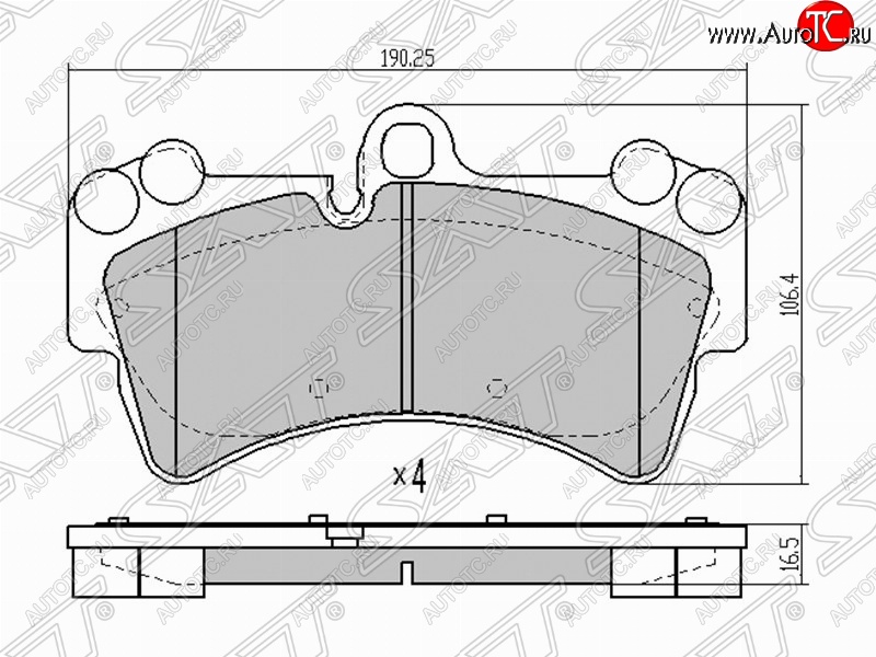 2 799 р. Колодки тормозные SAT (передние)  Audi Q7  4L (2005-2009), Porsche Cayenne ( 955,  957) (2002-2010), Volkswagen Touareg  GP (2002-2010)  с доставкой в г. Набережные‑Челны