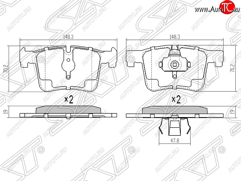 1 379 р. Колодки тормозные SAT (передние, Китай)  BMW 1 серия (F21,  F20), 2 серия (F22), 3 серия (F34,  F30,  F31), 4 серия (F32,  F36), X3 (F25)  с доставкой в г. Набережные‑Челны