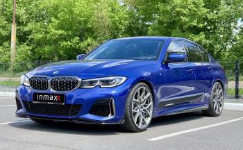 13 499 р. Сплиттер переднего М-бампера М-Perfomance BMW 3 серия G20 седан (2018-2022) (цвет: черный глянец)  с доставкой в г. Набережные‑Челны. Увеличить фотографию 13