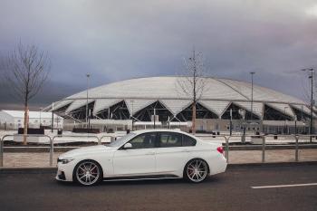 5 999 р. Накладки M-Perfomance под задний бампер (мини-лезвия)  BMW 3 серия  F30 (2012-2018) седан дорестайлинг, седан рестайлинг (цвет: черный матовый)  с доставкой в г. Набережные‑Челны. Увеличить фотографию 13