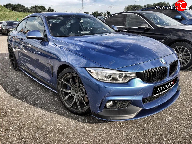 14 499 р. Сплиттер переднего бампера М-Perfomance BMW 4 серия F32 купе дорестайлинг (2013-2017) (цвет: черный матовый)  с доставкой в г. Набережные‑Челны